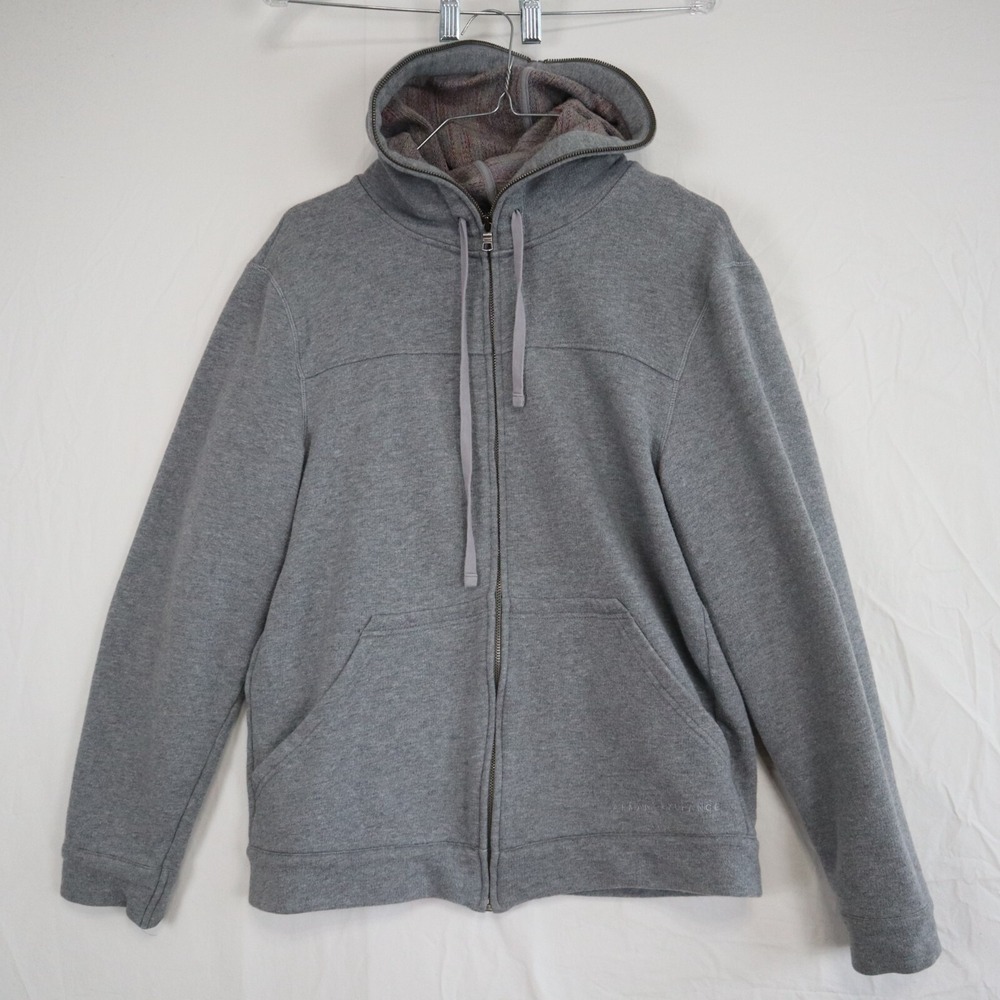 Armani Exchange Hoodie Womens Medium Full Zip Jacket Sweat Gray‎ Long Sleeve